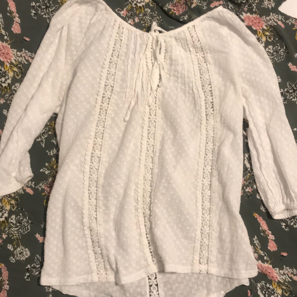 Francesca’s quarter sleeve blouse - white